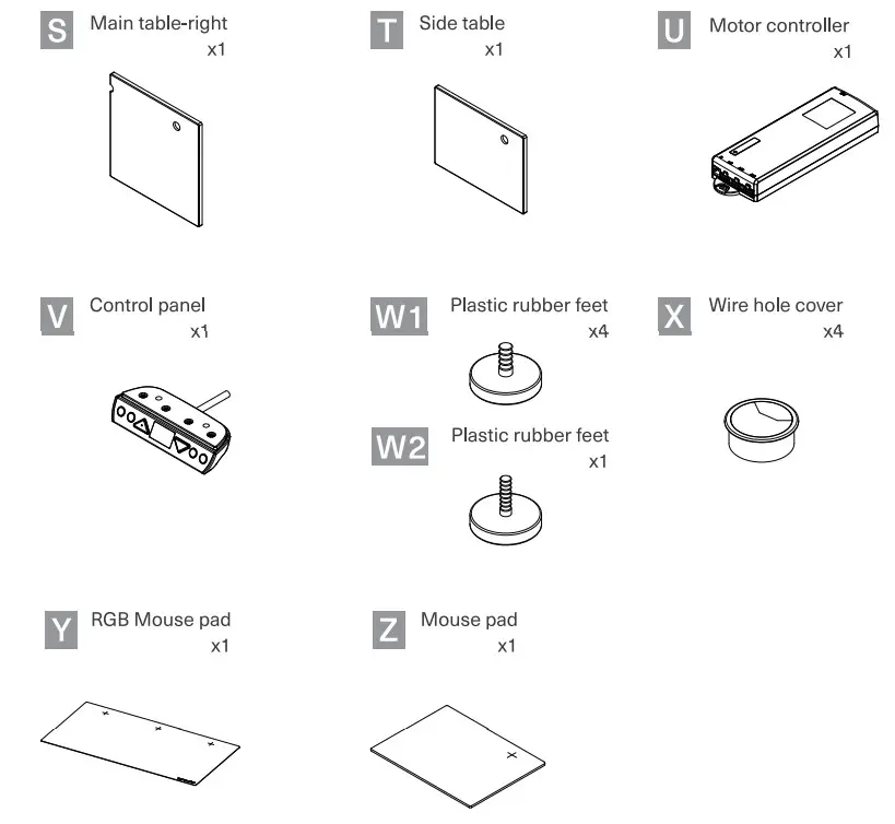 thermaltake Tough Desk 500L RGB - parts list 2