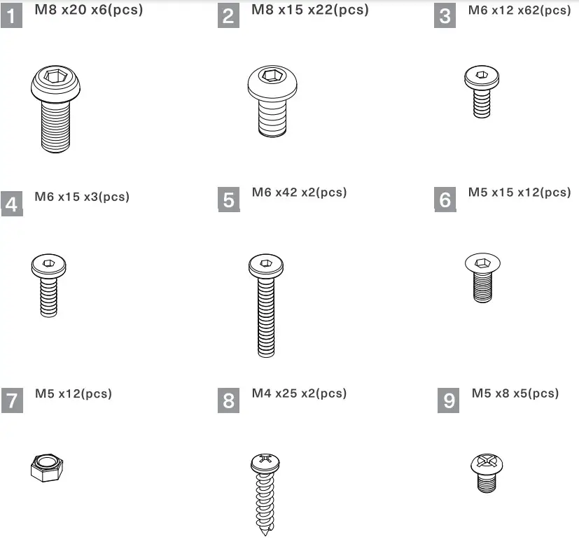 thermaltake Tough Desk 500L RGB - screws