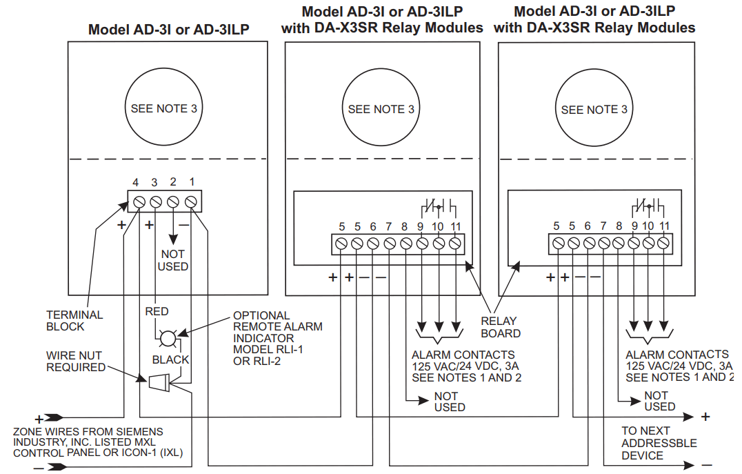 SIEMENS DA 3SR X3SR Relay Modules for AD 3I and AD 3ILP - Typical Connections 1