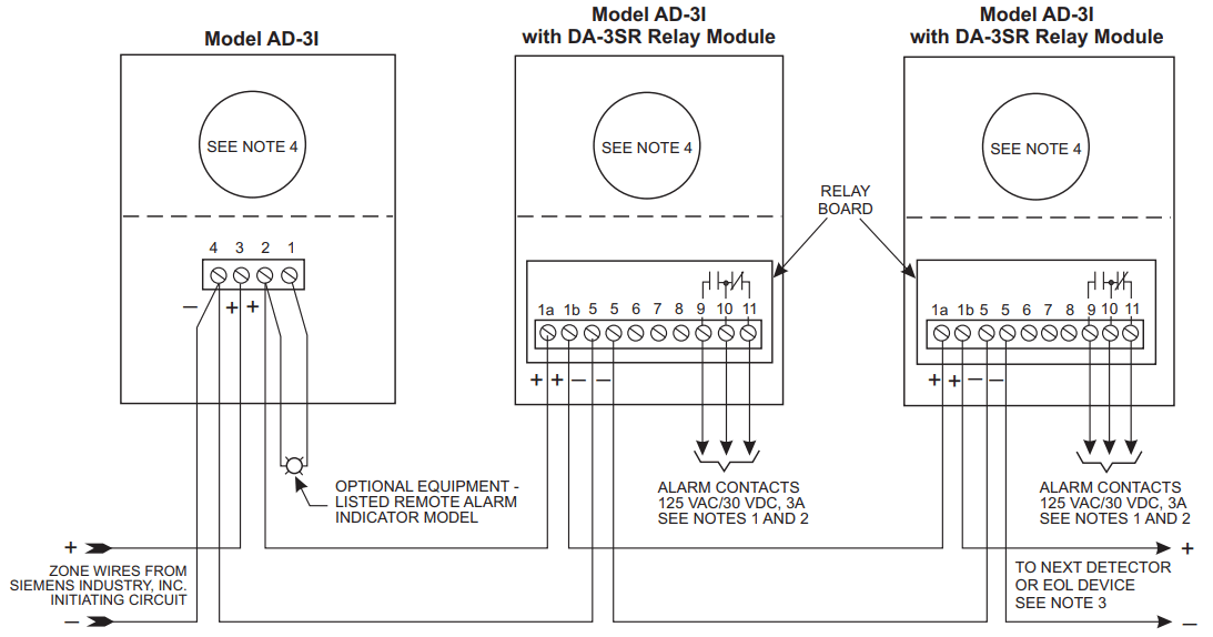 SIEMENS DA 3SR X3SR Relay Modules for AD 3I and AD 3ILP - Typical Connections