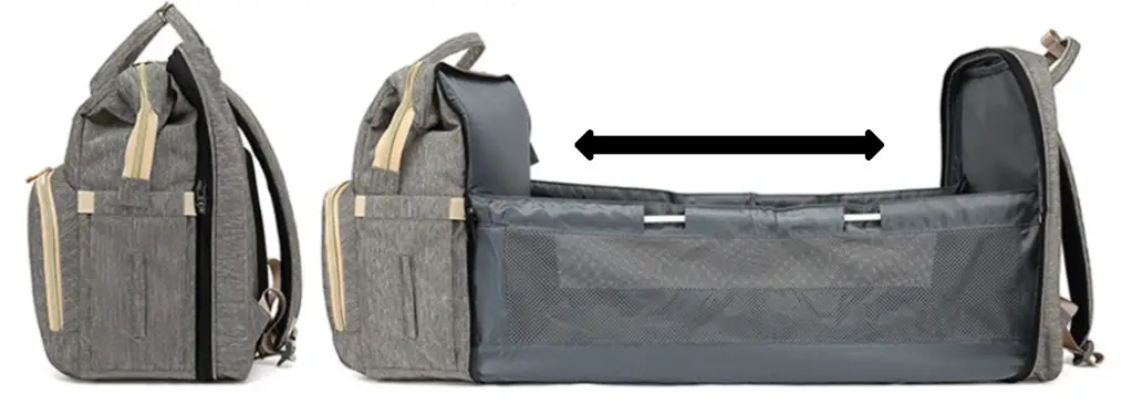 orbis ORBAGCRGRYA 2-In-1 Diaper Bag and Travel Crib operation