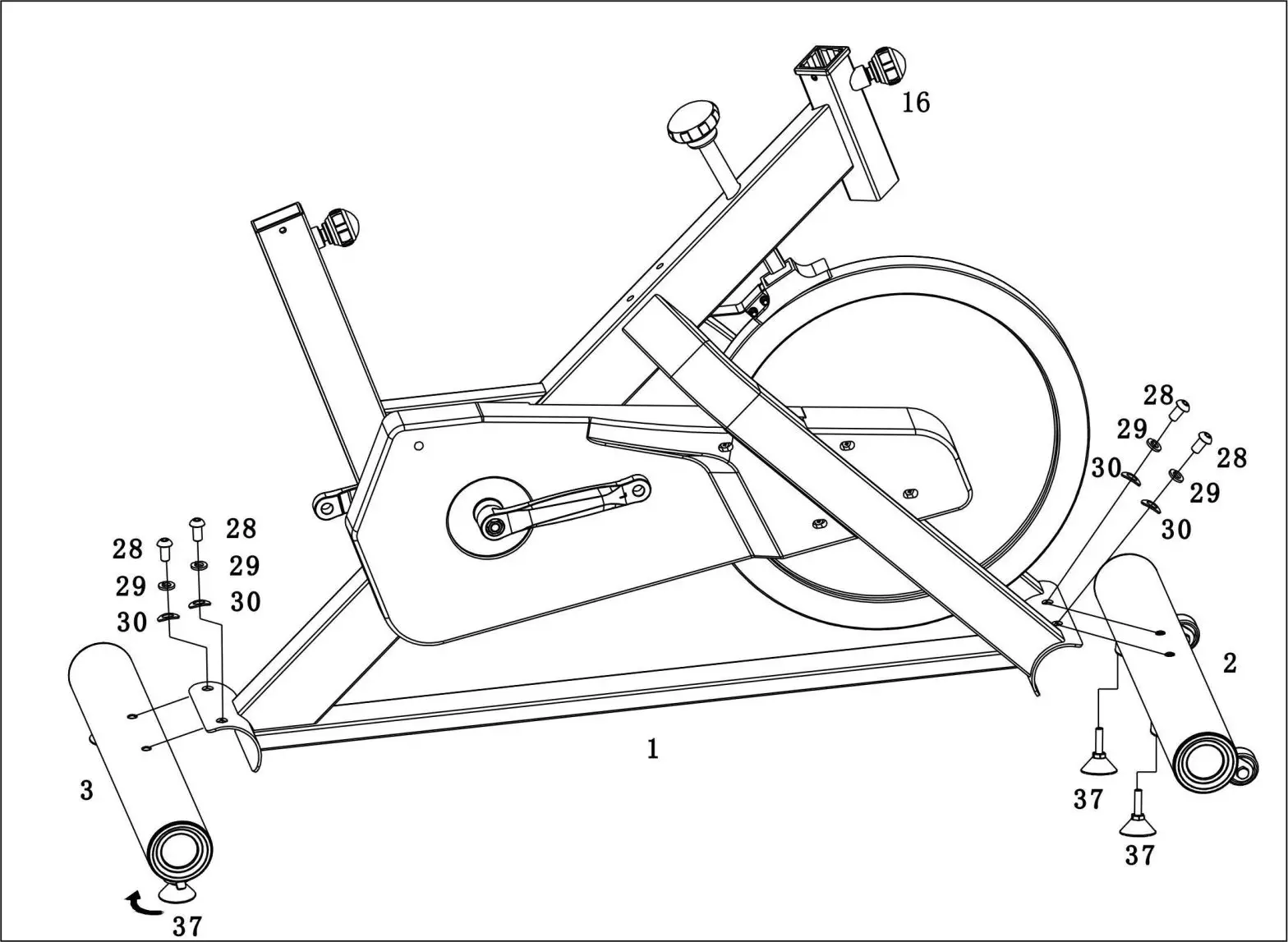 CIRCUIT FITNESS AMZ 55BK BT Bluetooth Deluxe Club Revolution Cycle - STEP 1
