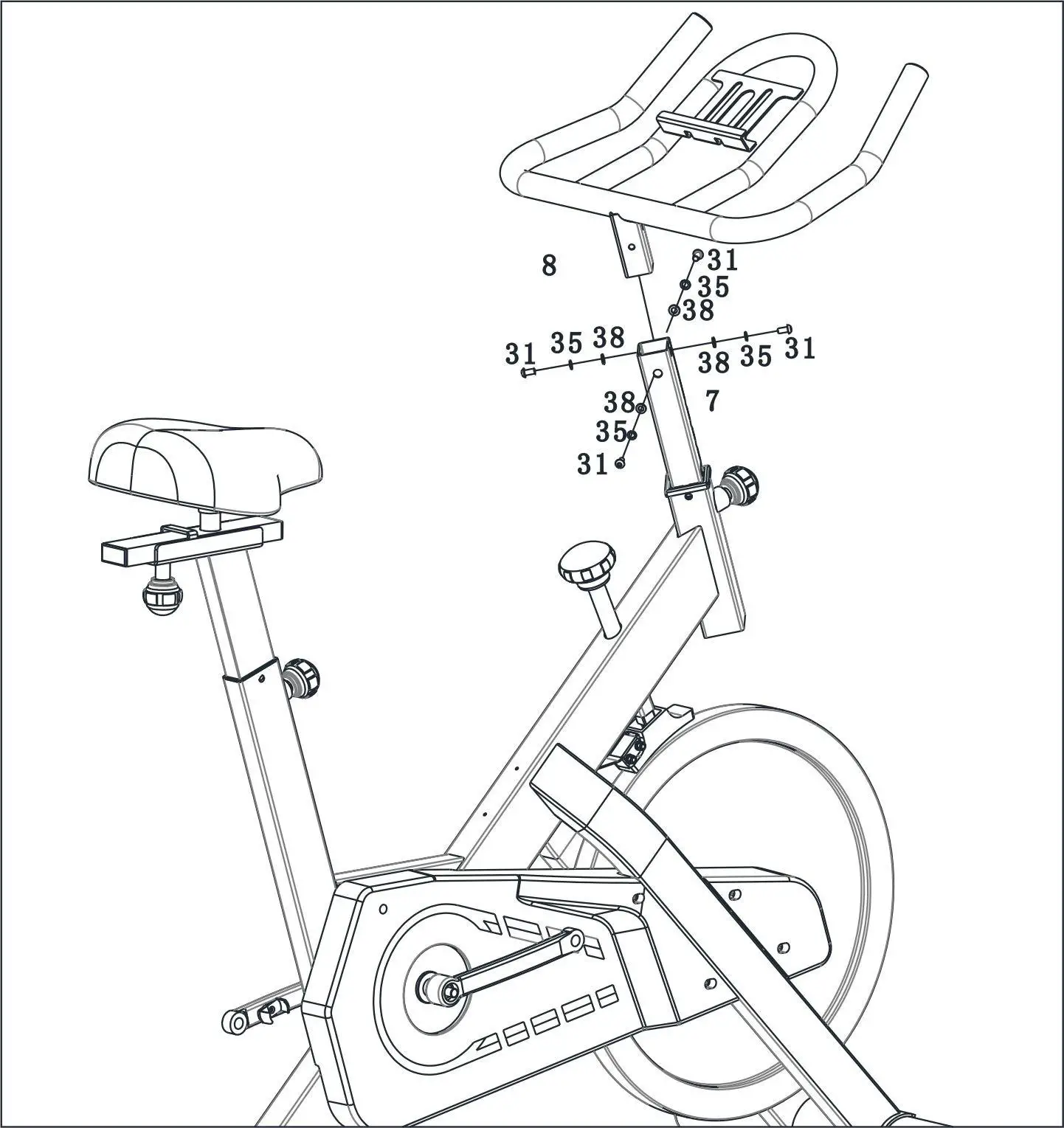 CIRCUIT FITNESS AMZ 55BK BT Bluetooth Deluxe Club Revolution Cycle - STEP 6