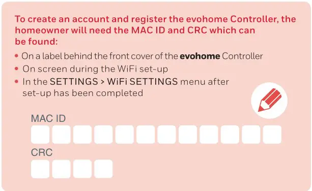 Honeywell Home ATP921R3100 Evohome Wi-Fi Zone Controller - To create an account and register
