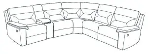 COSTCO 1434694 Fabric Reclining Sectional