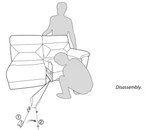 COSTCO 1434694 Fabric Reclining Sectional-Dismbly