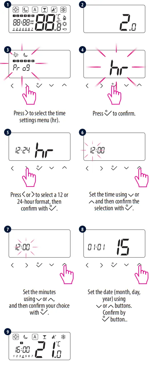 SALUS HTRP230(50) Wired Programmable Digital Thermostat-Installer mode1