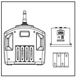 Add 4AA batteries to remote