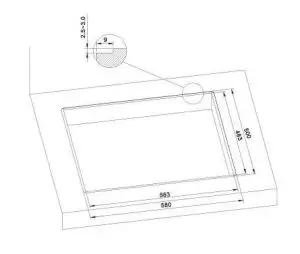 eurotech ED GC604SS 60cm Gas Cooktop - Cupboard Cutting