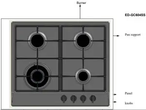 eurotech ED GC604SS 60cm Gas Cooktop - Product Description