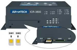 ADVANTECH ICR 3831 4G LTE Railway Router -SIM Card