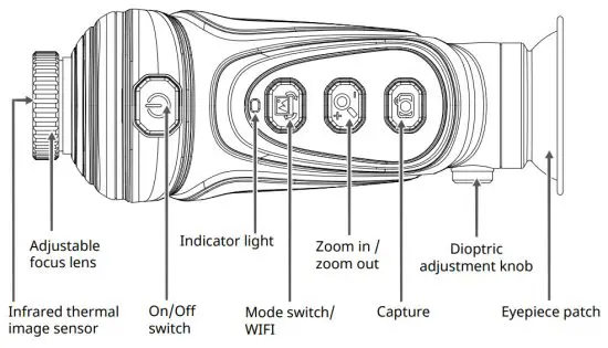 BRESSER TNS1 Thermal Night Vision - PARTS OVERVIEW