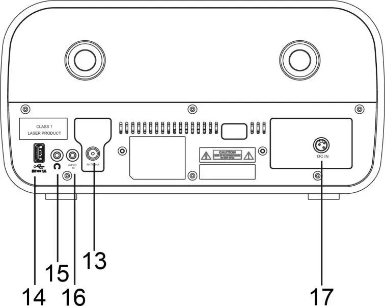 soundmaster DAB970 Wooden Retro Powerful Speaker- Back View