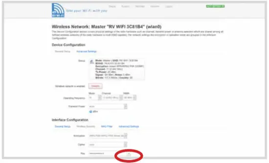 RV Wi-Fi Portable Wifi Internet for Caravans & Motorhomes Router - drop down box