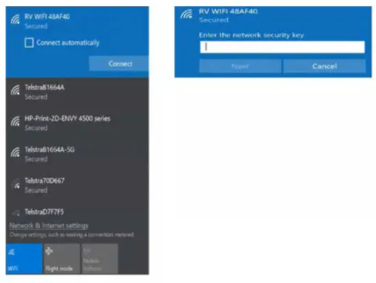 RV Wi-Fi Portable Wifi Internet for Caravans & Motorhomes Router - security key