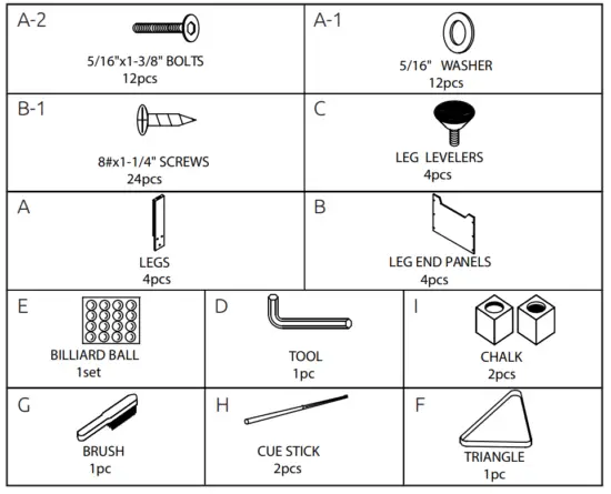 VIAVITO PT200 6FT Pool Table - fig
