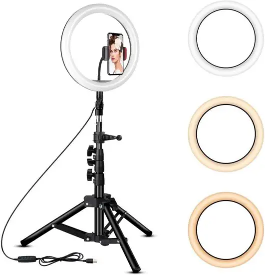 R2B 8720165904815 10-Inch Ring Lamp with Tripod