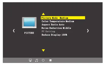 DBPOWER L22 Q6 Mini LCD Video Projector - Sub Menu