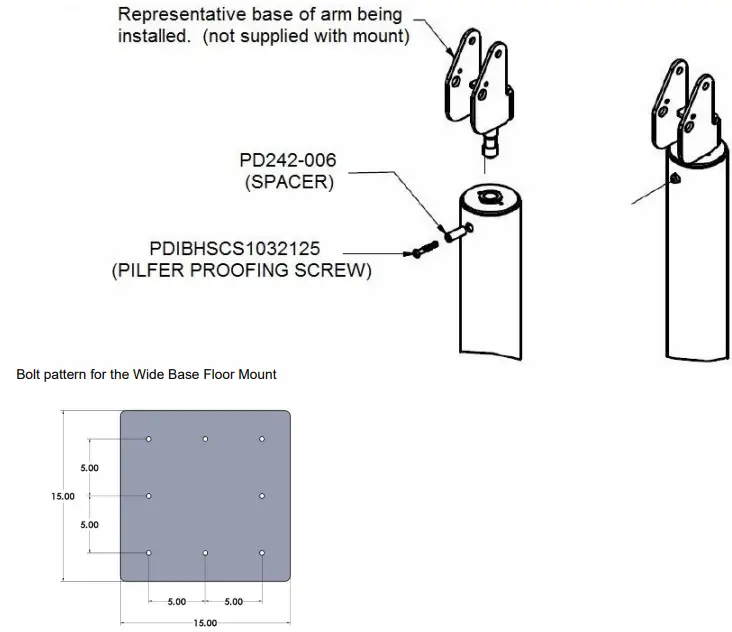 PDI-886 Floor Arm Mount-fig3