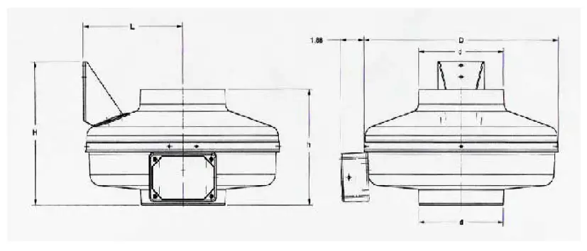 Spruce RL200 Metal Inline Ventilation Fan 8
