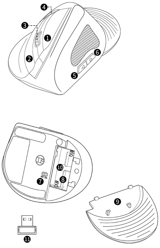 GELID Solutions VM 01 Apex Wireless Optical Vertical Ergonomic Mouse -