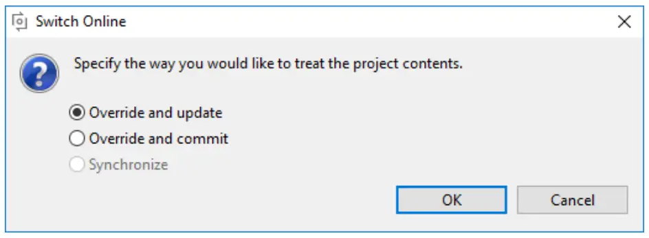 Switch Online Dialog