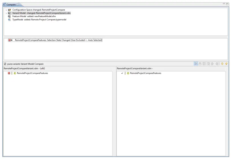 variants Project Compare on changed Models