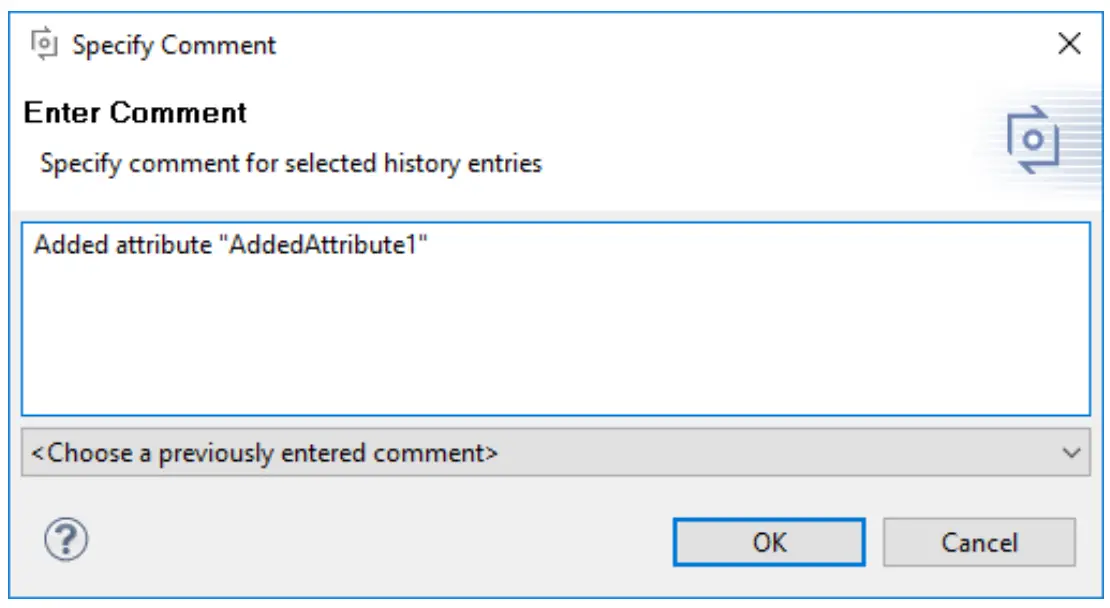 Specify Comment Dialog