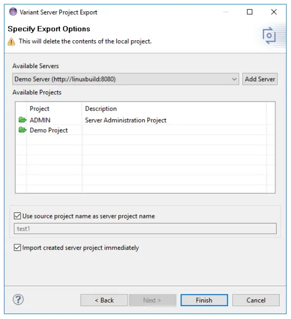 Exporting A Local Project