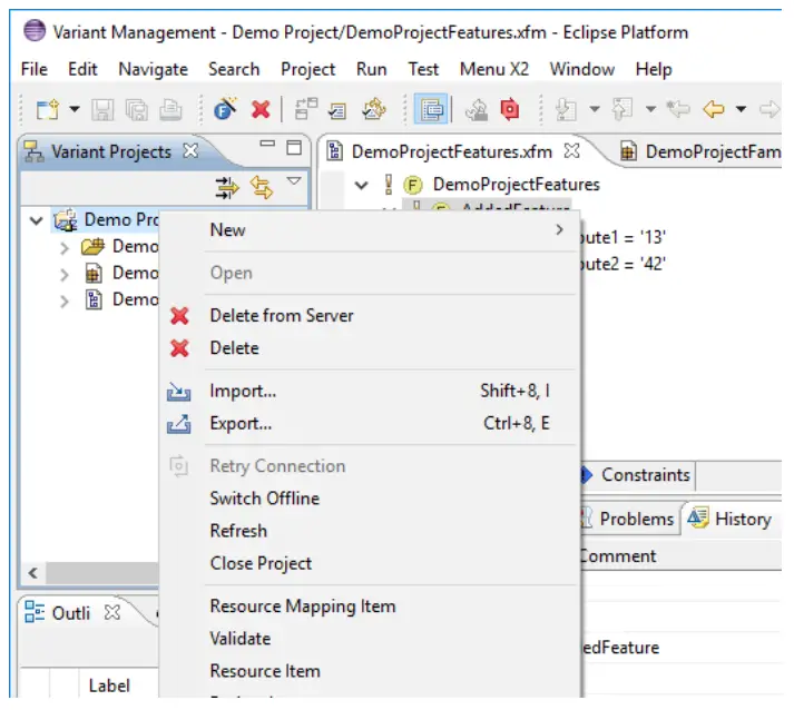 Deleting a Variant Server Project