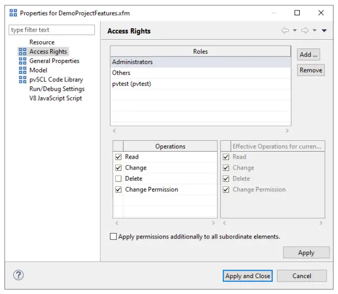 Access Rights Property