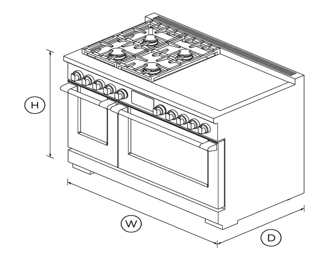 FISHER PAYKEL RHV3-484-L 48 Inch 4 Burners 4 Induction Zones Dual Fuel Range fig 1