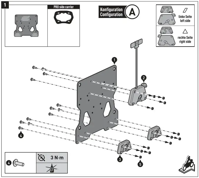 SW MOTECH BC SYS 22 961 30000B SysBag 15 Nag System for Motorcycle - mounting 2