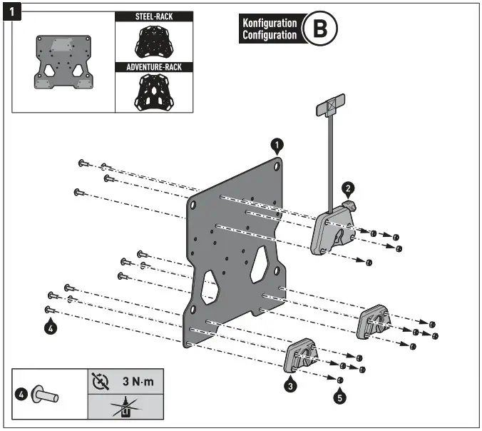 SW MOTECH BC SYS 22 961 30000B SysBag 15 Nag System for Motorcycle - mounting 3