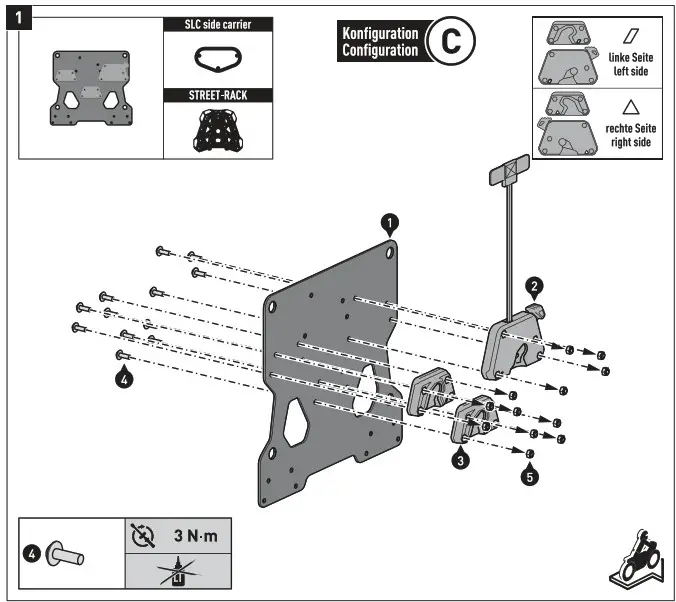 SW MOTECH BC SYS 22 961 30000B SysBag 15 Nag System for Motorcycle - mounting 4