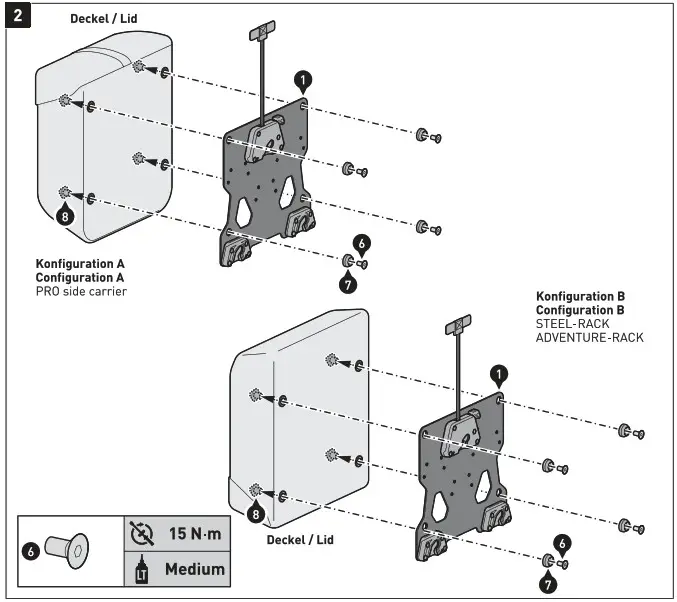 SW MOTECH BC SYS 22 961 30000B SysBag 15 Nag System for Motorcycle - mounting 5