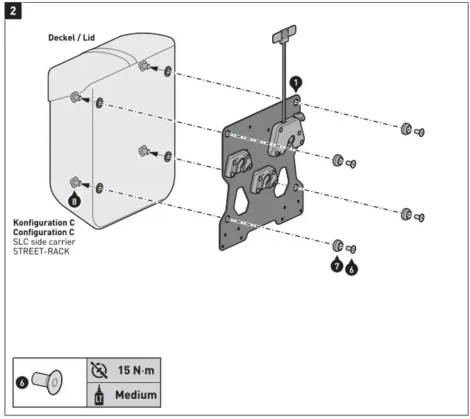 SW MOTECH BC SYS 22 961 30000B SysBag 15 Nag System for Motorcycle - mounting 6