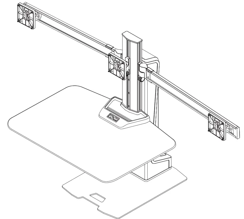 Innovative Design Works Winston-E Electric Triple Monitor Sit-Stand Workstation