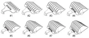 FIG 7 HAIR & LONGER BEARD GUIDE COMBS