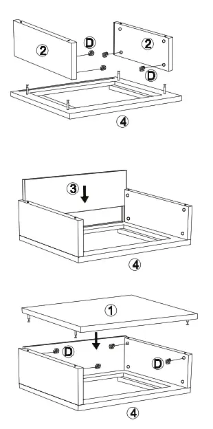 HONEY JOY TOPB000642 Morden Accent X Base Nightstand Sofa End Table Bedroom Furniture - fig 3