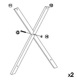 HONEY JOY TOPB000642 Morden Accent X Base Nightstand Sofa End Table Bedroom Furniture - fig 5