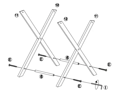 HONEY JOY TOPB000642 Morden Accent X Base Nightstand Sofa End Table Bedroom Furniture - fig 6