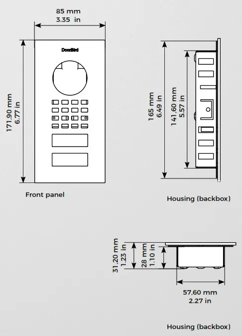 DoorBird D1101V Flush-Mount - backbox)