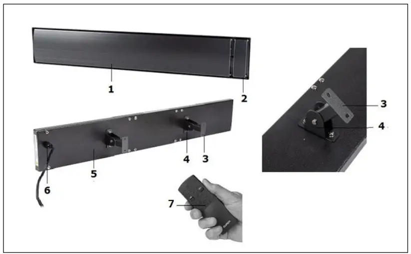 EUROM 334999 Outdoor Heatpanel 1500 RC - Figure 2