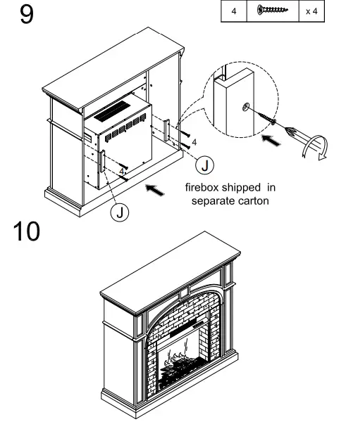 Southern ENTERPRISES FA9620 Greenville 45.75 in. Touch Panel Electric Fireplace 10