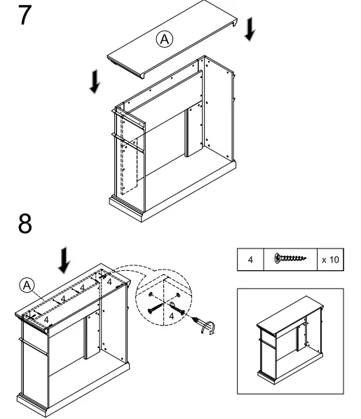 Southern ENTERPRISES FA9620 Greenville 45.75 in. Touch Panel Electric Fireplace 9