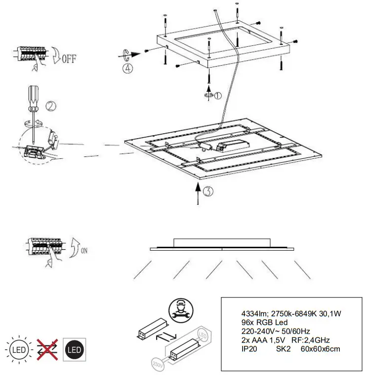 naeve 1382261 Smart Home LED Backlight Panel - Figure 2