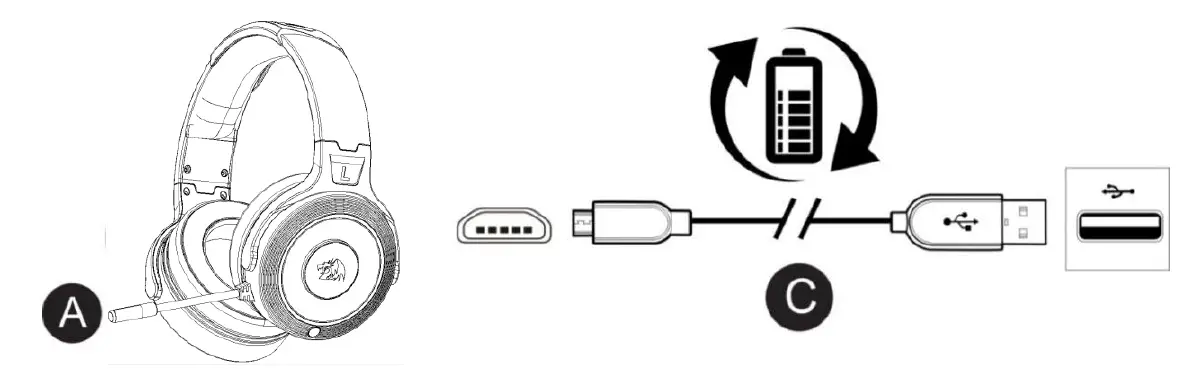 REDRAGON H818 2.4G Wireless Gaming Headset 4