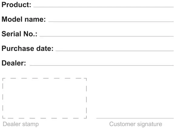CANYON Fitness Smart Band SB-01 - Warranty Card