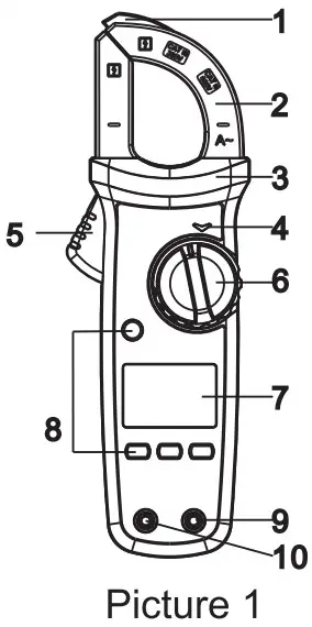 UNI T UT202A Digital Clamp Meter - Figure 1
